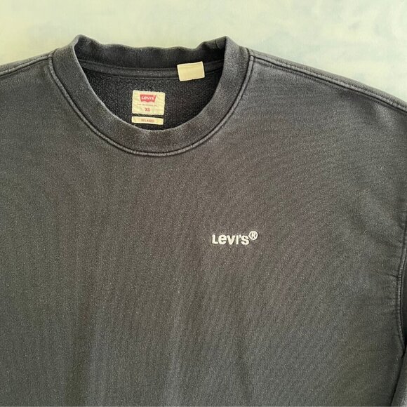 Levi's Black Crewneck Logo Fleece Sweater Men's XS - Picture 3 of 6